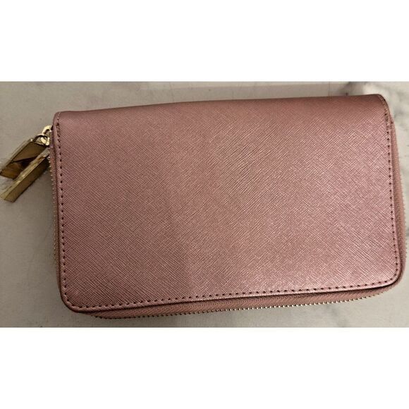 Joy Mangano Elite Travel Collection Leather Rose‎ Pink Tote & RFID Wallet Work - Picture 9 of 16